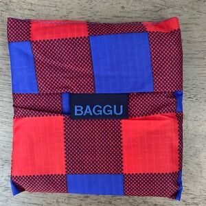 Standard Size Baggu reusable bag - Blue Red Buffalo Check